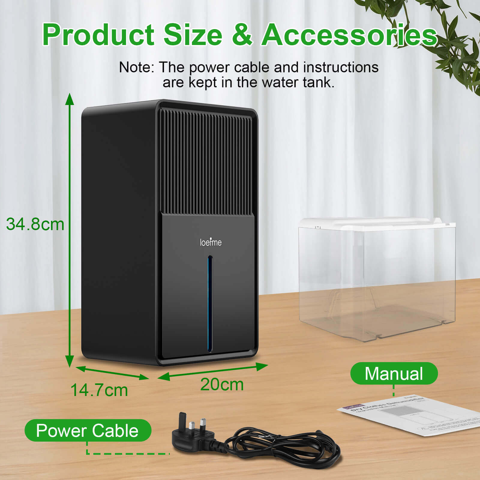 Loefme B631 Dehumidifier 850 ML/Day 7 Colors Light Drying Mode Defrost Function Sleep Mode Quiet Home Bedroom 3L Air Dehumidifier