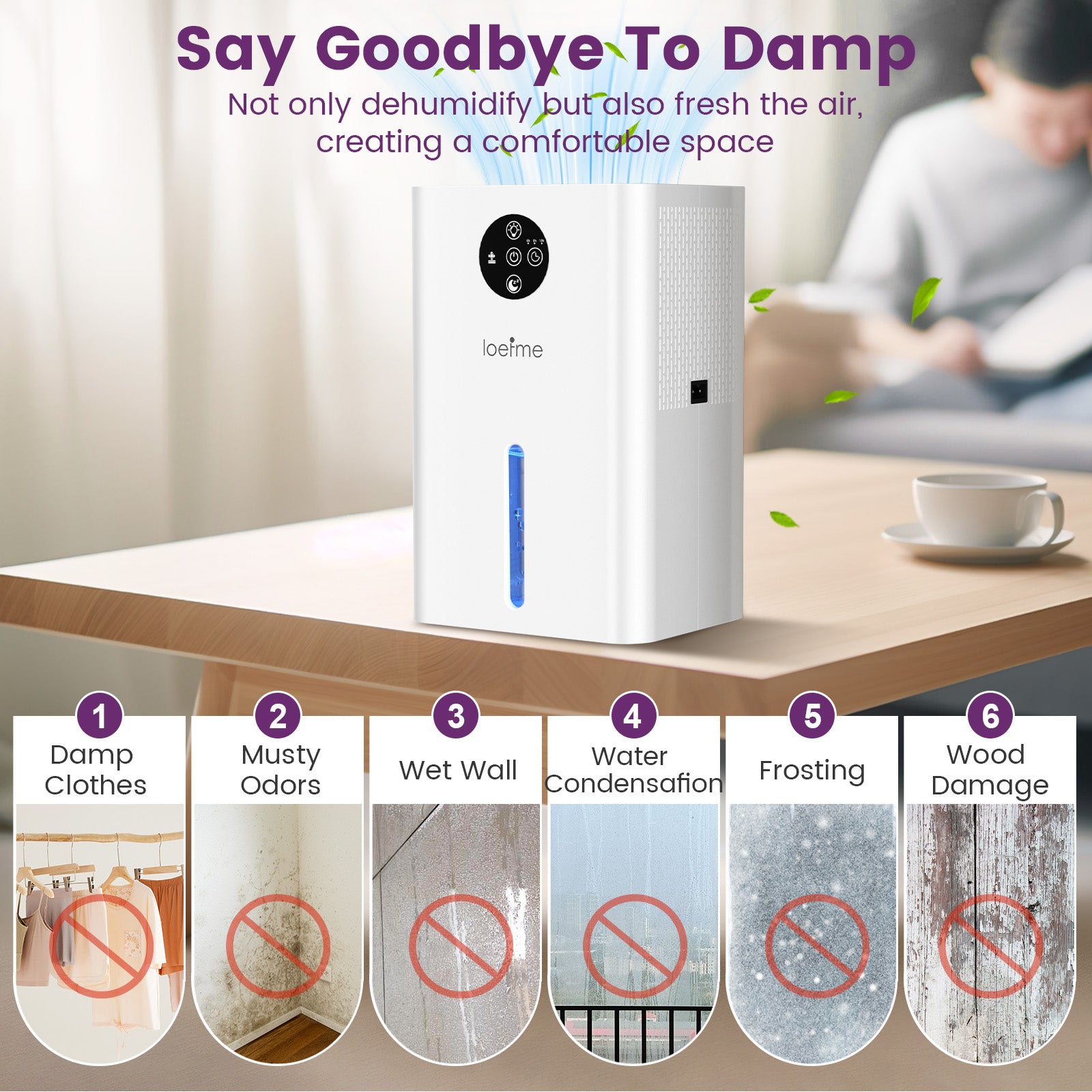 1800ml Electric Dehumidifier Drying Portable Moisture Timer Silent Mould Light