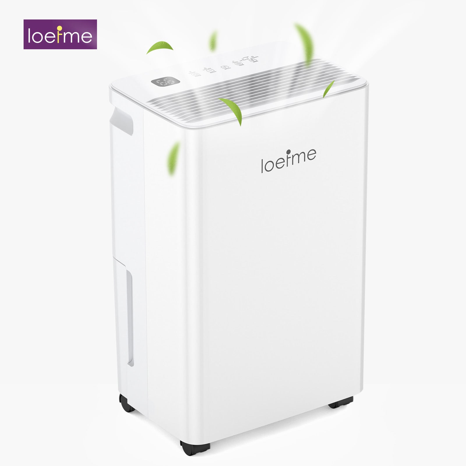 LOEFME 12L/Day Dehumidifier with 2L Water Tank, 220W Dehumidifiers for Home, Prevents Damp and Condensation, Quiet Dehumidifier Lower than 40dB, Suitable for Bedroom, Living Room, RV, Cloakroom