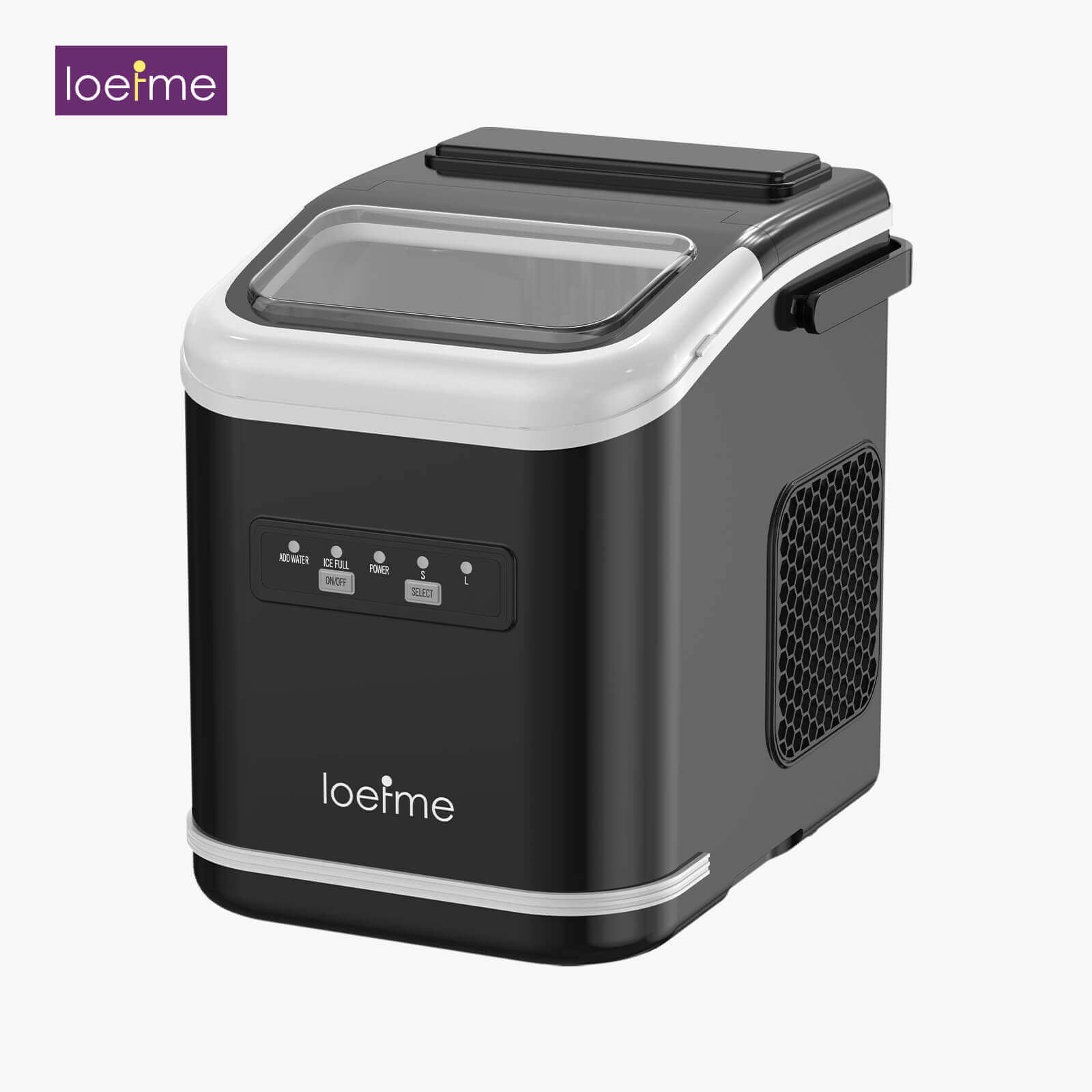 Loefme HZB-12/K Professional Electric Ice Maker, Portable Ice Maker, Self-Cleaning Bullet-Shaped Ice Cube Machine, Round Ice Cube Machine, Home Bar
