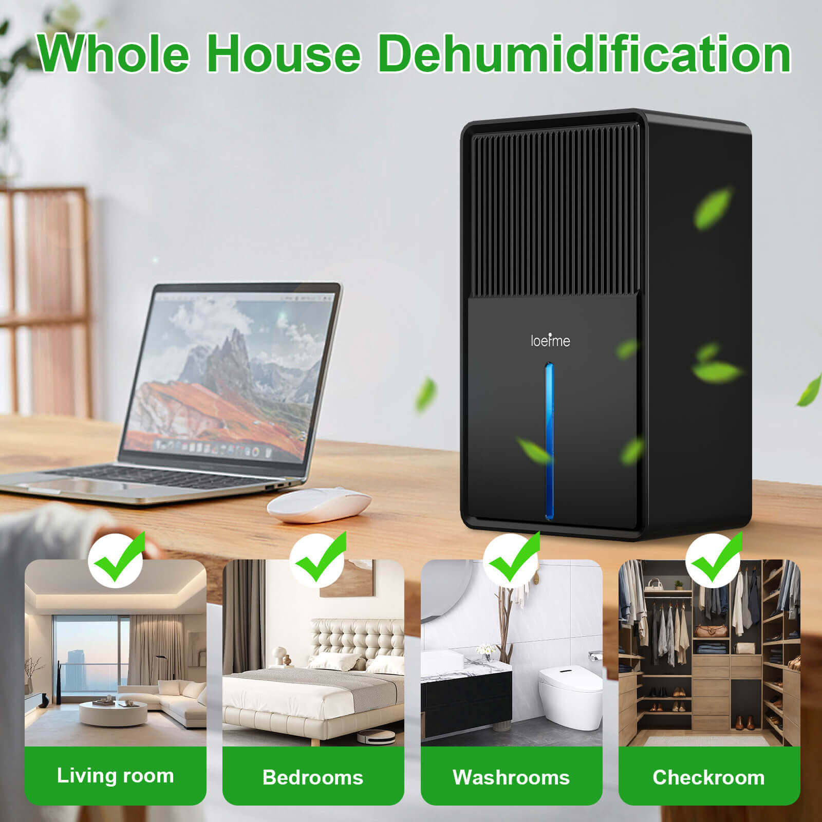 Loefme B631 Dehumidifier 850 ML/Day 7 Colors Light Drying Mode Defrost Function Sleep Mode Quiet Home Bedroom 3L Air Dehumidifier