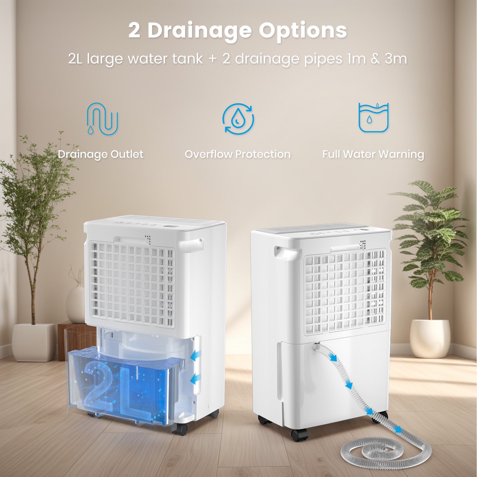 LOEFME 12L/Day Dehumidifier with 2L Water Tank, 220W Dehumidifiers for Home, Prevents Damp and Condensation, Quiet Dehumidifier Lower than 40dB, Suitable for Bedroom, Living Room, RV, Cloakroom
