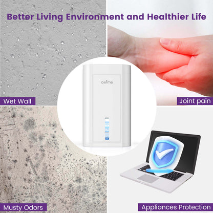 Loefme 1L Portable Silent Dehumidifier 350ML/day Air Dehumidifier Dryer With LED Light Area 5-20m2 For Home Bedroom Living Room