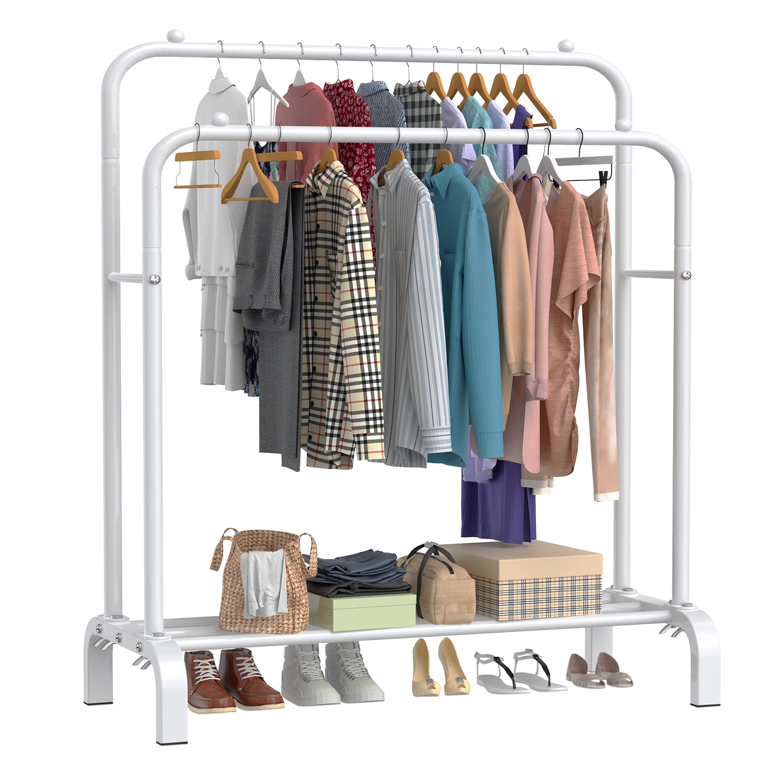 LOEFME Clothes Rail, 110 * 55 * 150cm Clothes Rack, Multifunctional Clothes Rails for Bedroom, Metal Clothes Hanging Rail, Minimalist Design Clothing Rail, Clothes Racks for Hanging Clothes