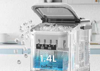 Loefme HZB-12/K Professional Electric Ice Maker, Portable Ice Maker, Self-Cleaning Bullet-Shaped Ice Cube Machine, Round Ice Cube Machine, Home Bar