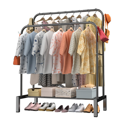 LOEFME Clothes Rail, 110 * 40 * 150cm Clothes Rack, Multifunctional Metal Clothes Hanging Rail, Minimalist Design Clothing Rail, Suitable for Bedrooms, Cloakrooms, Balconies and Dormitories