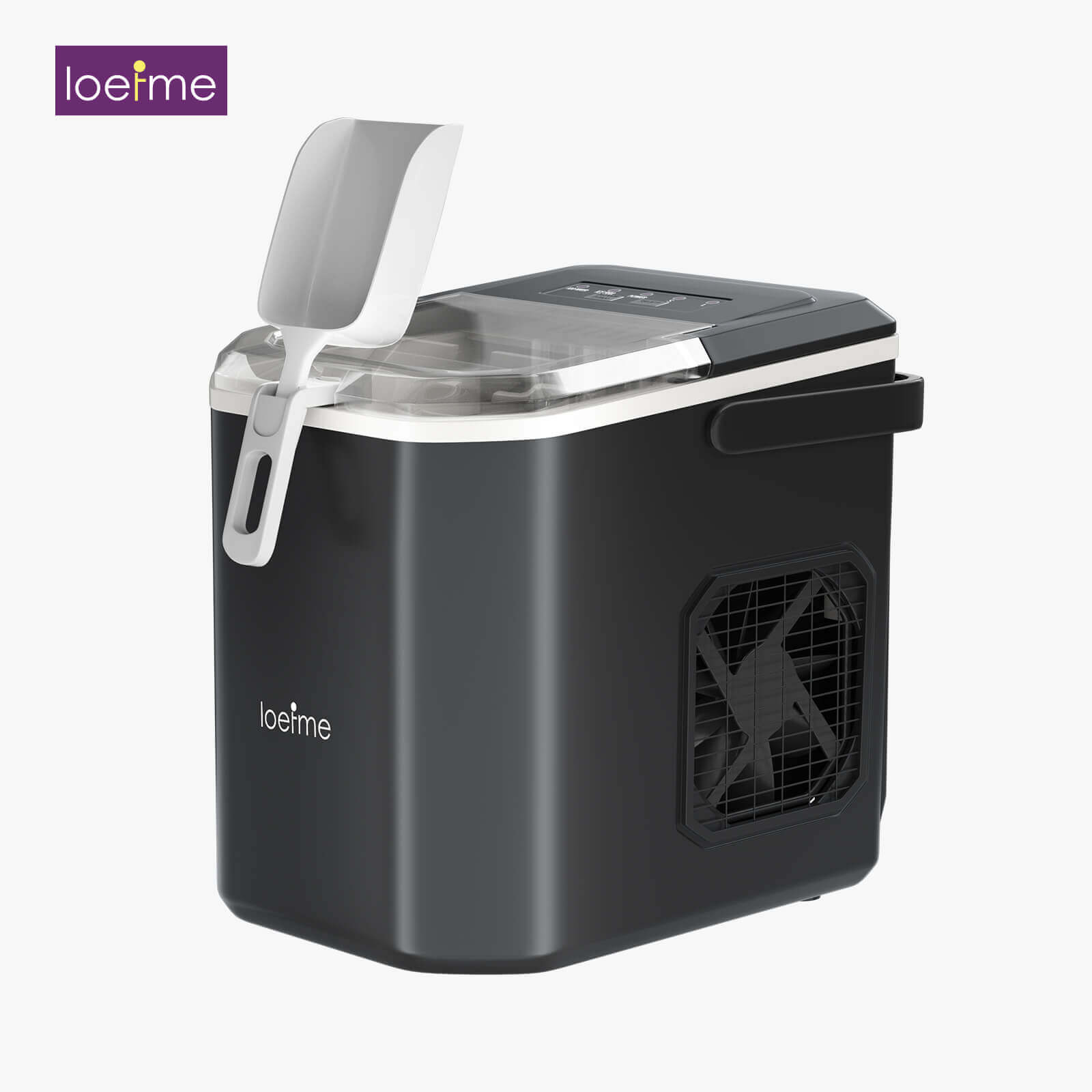 Loefme HZB-12/G Bullet-Shaped Ice Maker With Self-Cleaning Function, Portable Ice Maker With Handle For Easy Portability, Removable Stand For Ice Scraper, Suitable For Kitchen/Home/Office/Party/RV