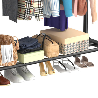 LOEFME Clothes Rail, 110 * 55 * 150cm Clothes Rack, Multifunctional Clothes Rails for Bedroom, Metal Clothes Hanging Rail, Minimalist Design Clothing Rail, Clothes Racks for Hanging Clothes